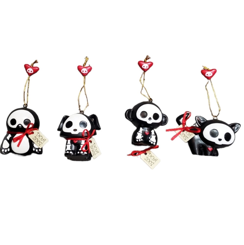 Set of 4 Skelanimals Christmas Ornaments Vintage 2007 - Picture 2 of 15